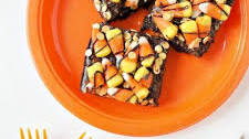 Candy Corn Halloween Brownies