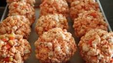 Candy Corn Popcorn Balls