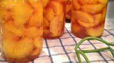 Canned Peaches in a Light Honey Syrup