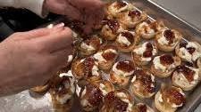 Caramelized onion and fig jam crostini