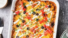 Cheesy Chicken Enchilada Casserole