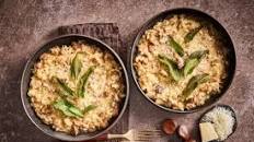 Chestnut risotto with sage butter