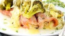Chicken Cordon Bleu Casserole with Broccoli and Swiss Cheese