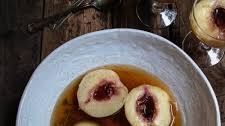 Chilled Peaches in Honey and Wine