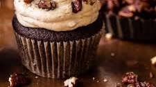 Chocolate Bourbon Pecan Pie Cupcakes with Butter Pecan Frosting