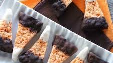 Chocolate Dipped Candy Corn Rice Krispie Treats