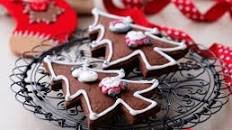 Chocolate Gingerbread Christmas Tree Biscuits