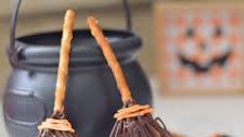 Chocolate Pretzel Witch Broomsticks