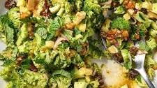 Chopped Broccoli Salad with Warm Honey Vinaigrette