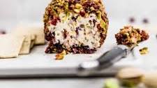 Christmas Cheese Log with Cranberries, Pistachios, Bacon and Honey