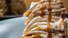 Cinnamon Apple Crepe Cake With Apple Cinnamon Sauce