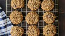 Classic Chewy Oatmeal Cookies with dark chocolate and ginger