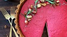 Cranberry Curd Tart with White Chocolate Mousse