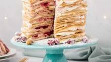 Cranberry Hazelnut Crepe Cake