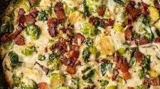 Creamy Brussels Sprouts with Bacon