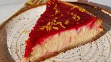 Creamy Cranberry Orange Cheesecake (vegan, gf)