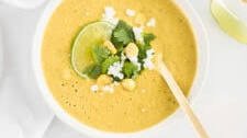 Creamy Roasted Poblano Corn Soup