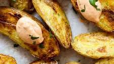 Crispy Fingerling Potatoes with Chipotle Cream
