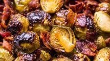 Crispy Honey Mustard Brussels Sprouts with Bacon