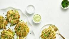 Crispy Smashed Potatoes with Avocado Garlic Aioli