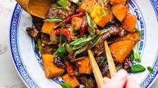 Cumin Beef Stir-Fry with Roasted Butternut Squash