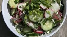 Early Spring Radish, Cucumber Salad with Goat Cheese