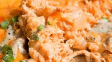 Easy Cheesy Buffalo Chicken Rice Casserole