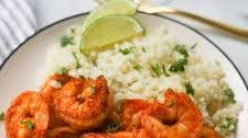 Easy (Frozen) Cauliflower Rice with Garlic Butter Shrimp