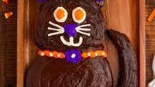 Easy Halloween Black Cat Cut Out Cake