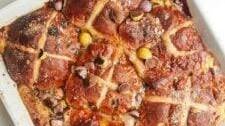 EASY Hot Cross Bun Bread and Butter Pudding