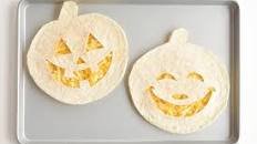 Easy Jack-o-lantern Cheese Quesadillas