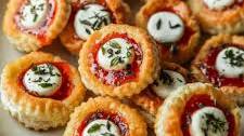 Easy Pepper Jelly & Goat Cheese Puff Pastry Tartlets