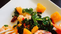 Easy Shrimp, Kale, and Butternut Squash Saute