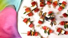 Easy Watermelon Feta Skewers Recipe with Fresh Mint and Balsamic Glaze