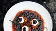 Eyeball Meatballs Halloween Pasta