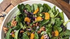 Family Favorite Spinach Salad with Mandarin oranges and candied nuts