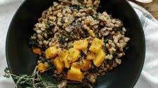 Farro Risotto with Butternut, Mushrooms & Kale (Vegan)