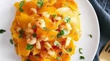 Garlic Lemon Butternut Squash Noodles and Shrimp