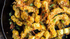 Garlic Parmesan Crusted Delicata Squash