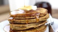 Gingerbread Pancakes with Cinnamon Syrup