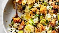 Gluten-Free Stuffing with Leeks & Goat Cheese