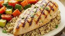 Grilled Lemon Herb Chicken with Roasted Vegetables and Quinoa