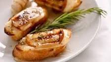 Grilled Pear, Honey, and Brie Crostini