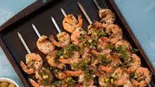 Grilled Shrimp Skewers with Lemon Herb Sauce