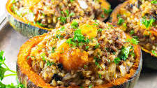 Ground Beef-Stuffed Kabocha Squash
