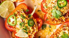 Ground Turkey Stuffed Peppers with Rice