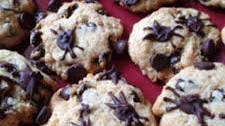 Halloween Chocolate Chip Cookies with Spiders