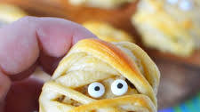 Halloween Mushrooms (Mummy Stuffed Mushrooms)