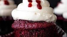 Halloween Red Velvet Cupcakes with Ermine Frosting