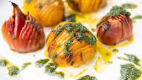 Hasselback Beets with Dill Sauce & Lemon Yoghurt